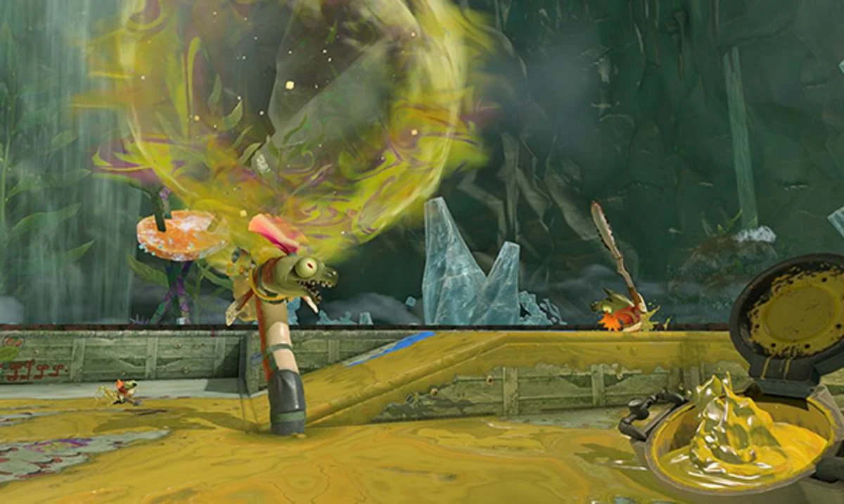 Salmonid hazards spread across a Splatoon Raiders cavern route
