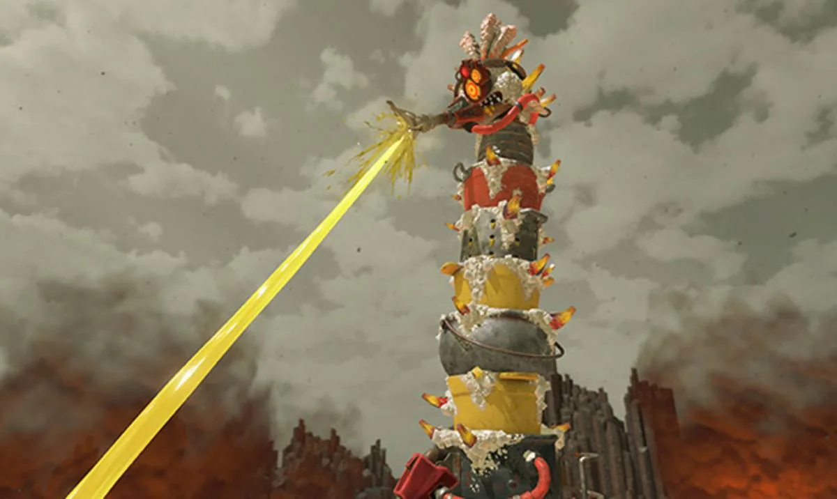 A towering Seasoned Salmonid attacking across a Splatoon Raiders arena